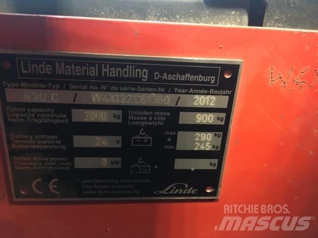 Linde N20C/132 Mažų aukščių užsakytų prekių krautuvai
