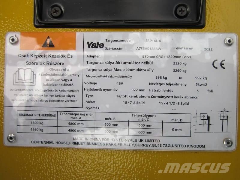 Yale ERP 16 UXT Elektriniai šakiniai krautuvai