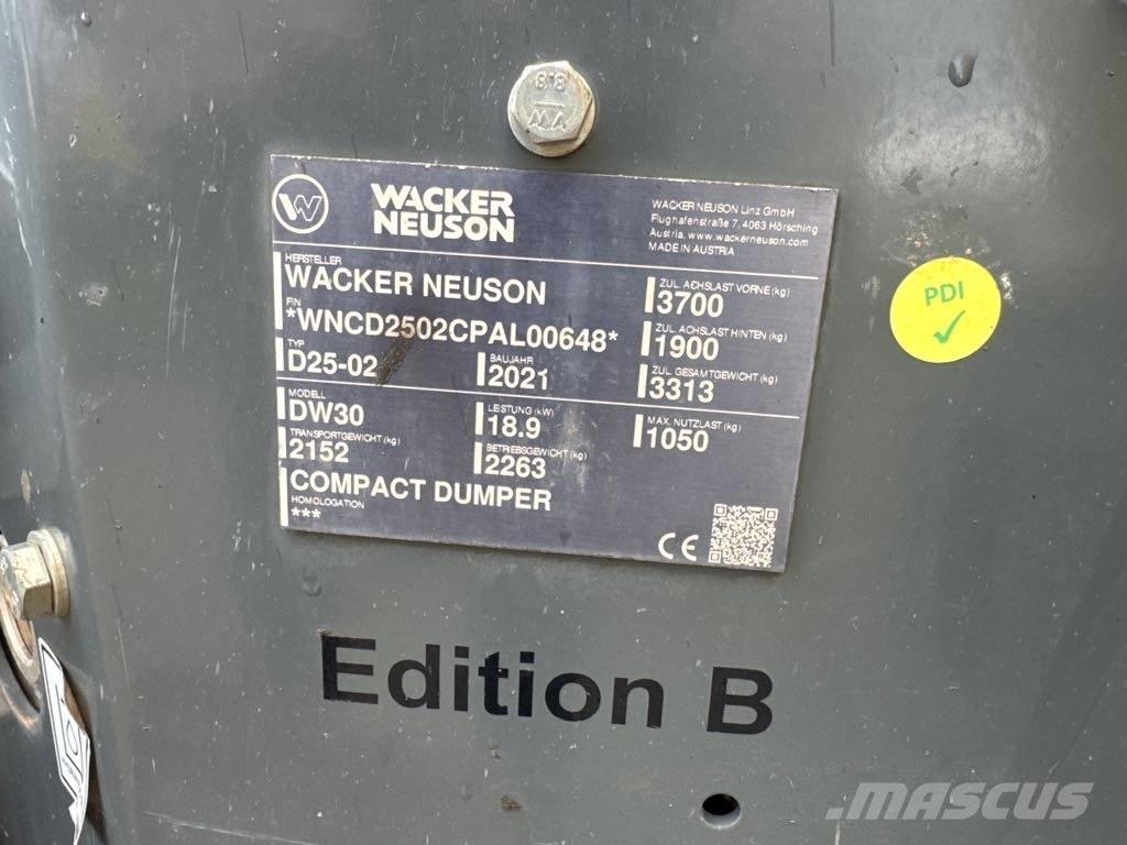 Wacker Neuson DW30 Statybiniai savivarčiai sunkvežimiai