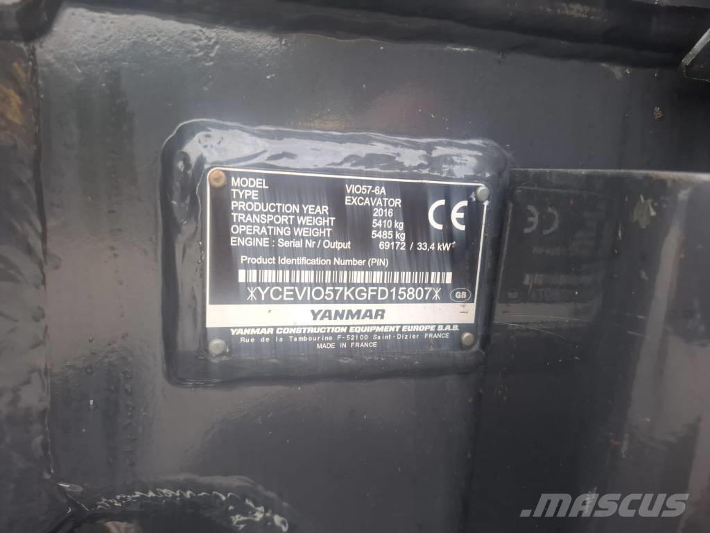 Yanmar vio 57-6A Mini ekskavatoriai < 7 t