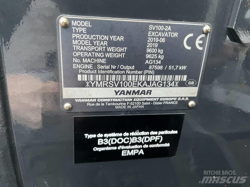 Yanmar SV100-2A Vidutinės galios ekskavatoriai 7-12 t