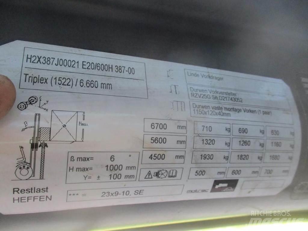 Linde E20-01/600 Elektriniai šakiniai krautuvai