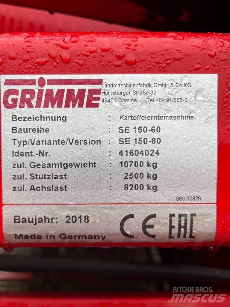 Grimme SE 150-60 NB Bulvių kombainai ir ekskavatoriai
