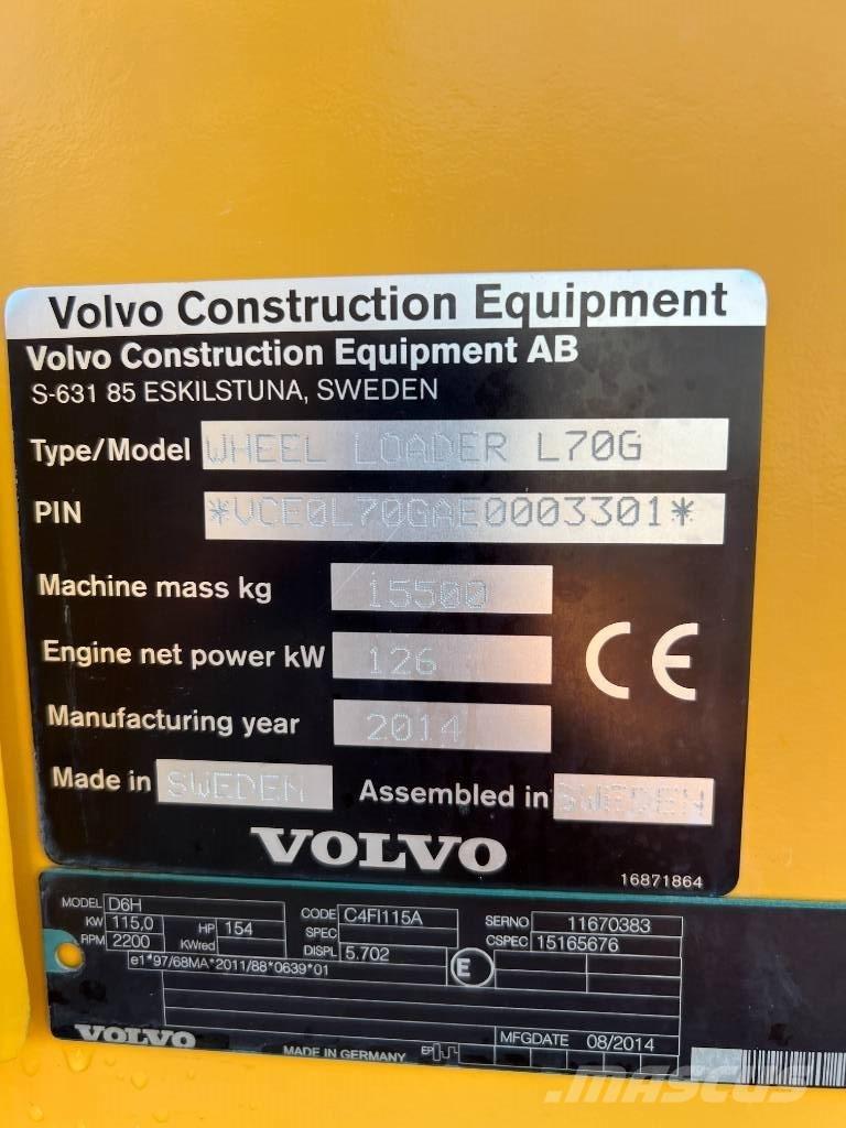 Volvo L 70 G Naudoti ratiniai krautuvai