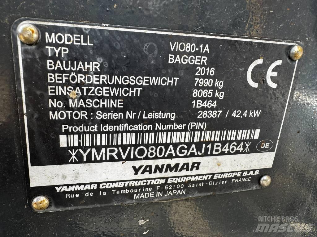Yanmar ViO80-1A Vidutinės galios ekskavatoriai 7-12 t