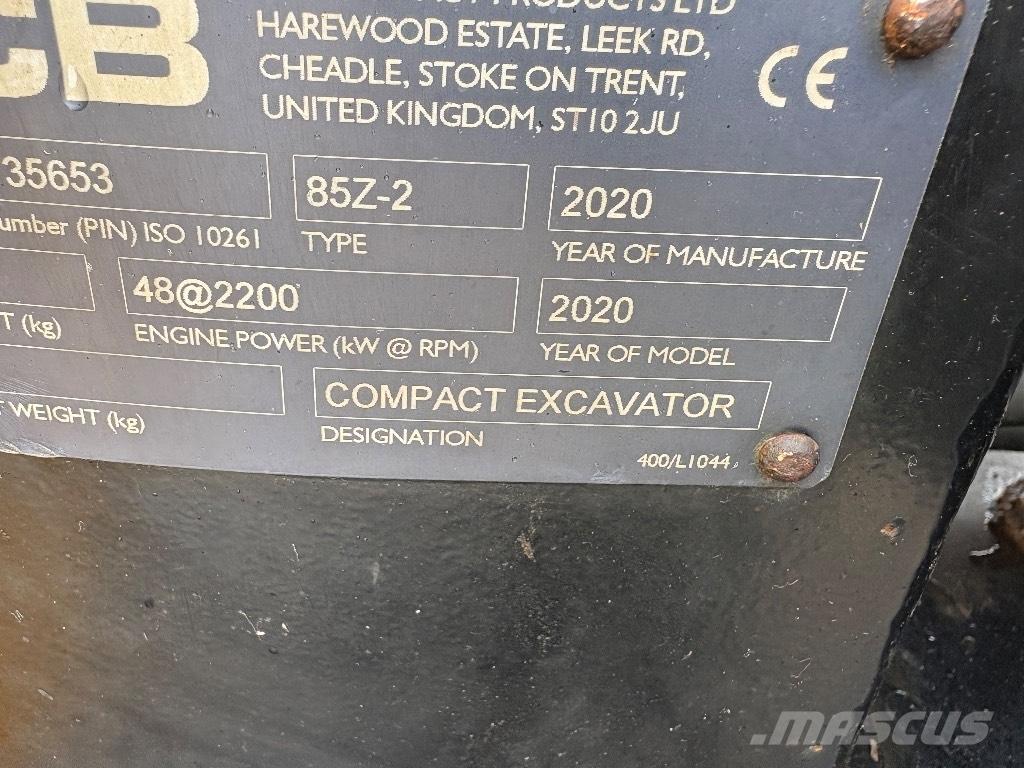 JCB 85 Z-2 Vidutinės galios ekskavatoriai 7-12 t