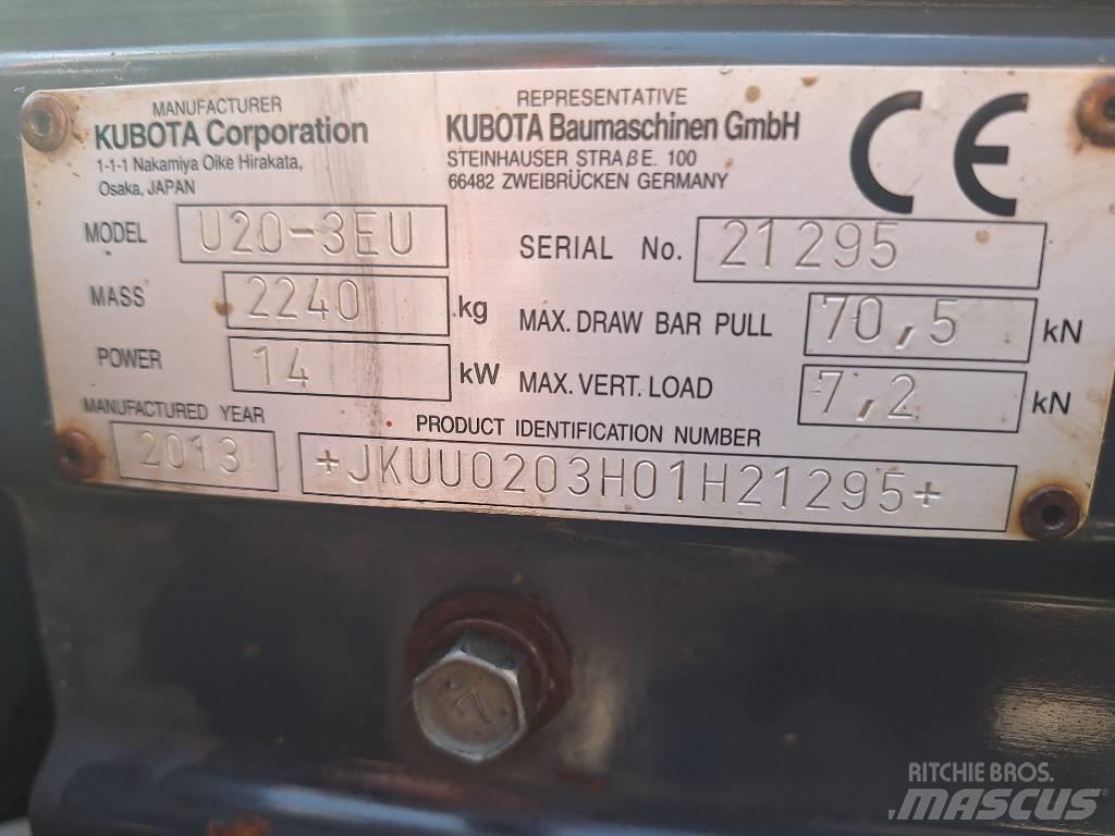 Kubota U 20-3 Mini ekskavatoriai < 7 t