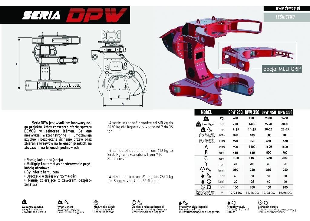 DEMOQ DPW250 Griebtuvai