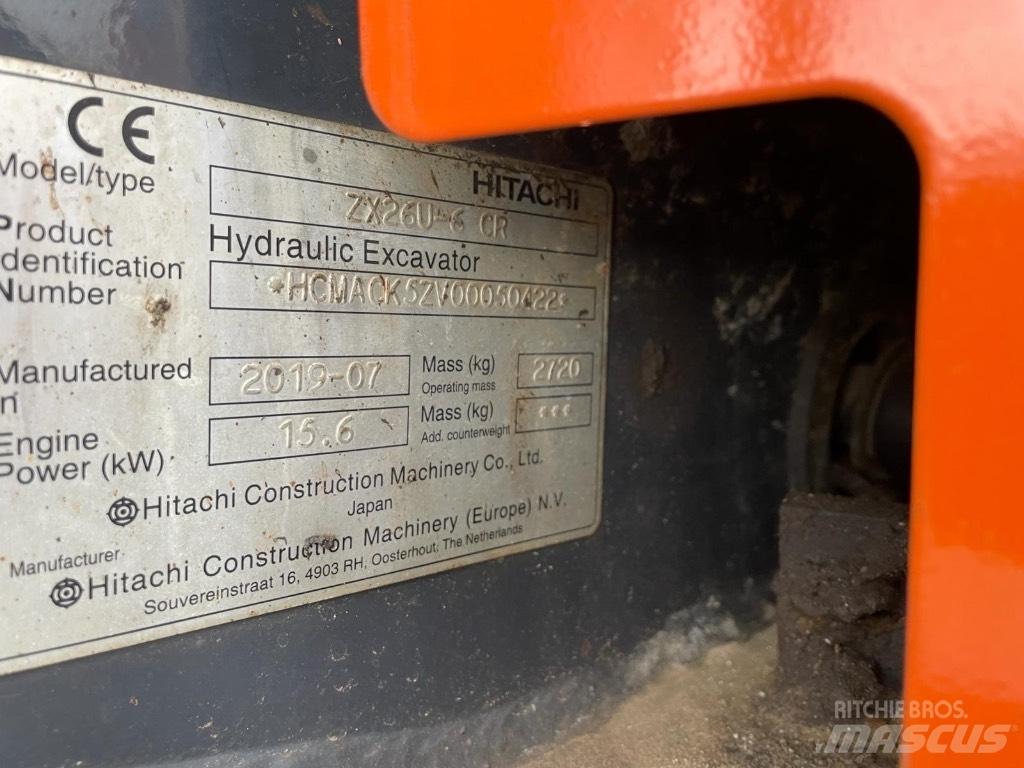 Hitachi ZX 26 U-6 Mini ekskavatoriai < 7 t