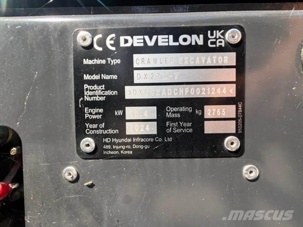 Doosan DX27Z-7 Mini ekskavatoriai < 7 t