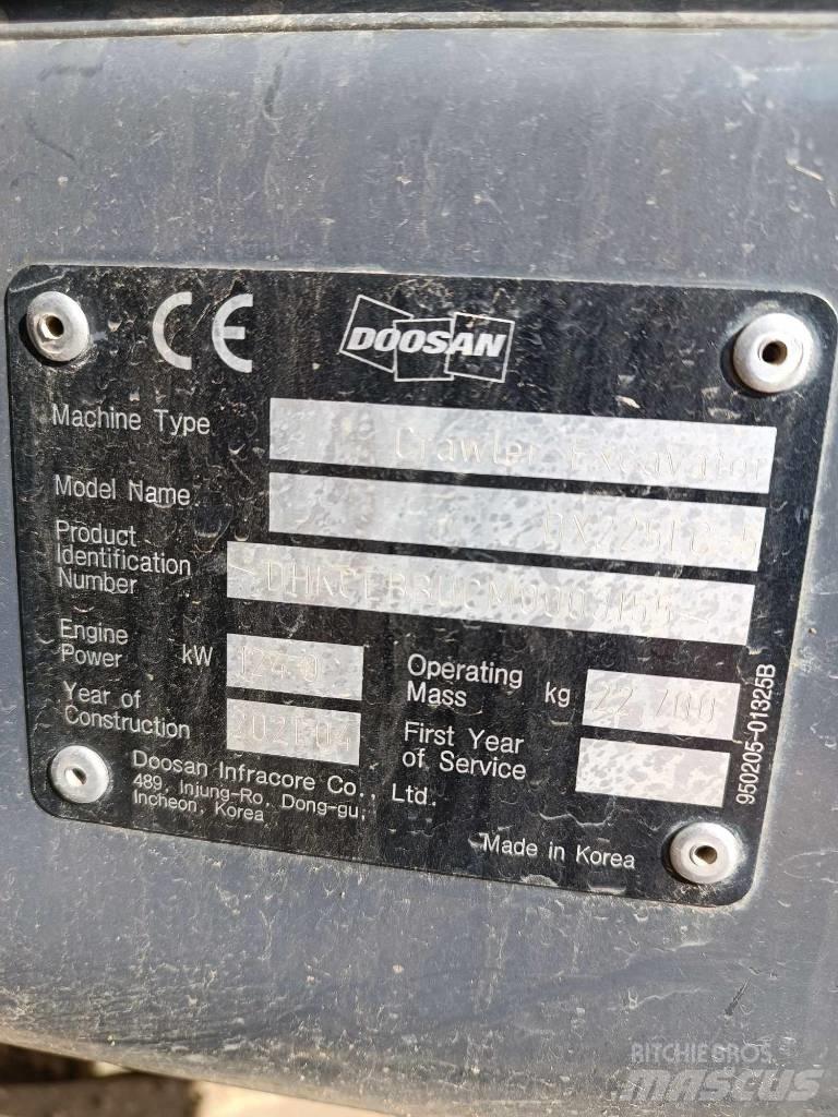 Doosan DX 225 LC-5 Vikšriniai ekskavatoriai