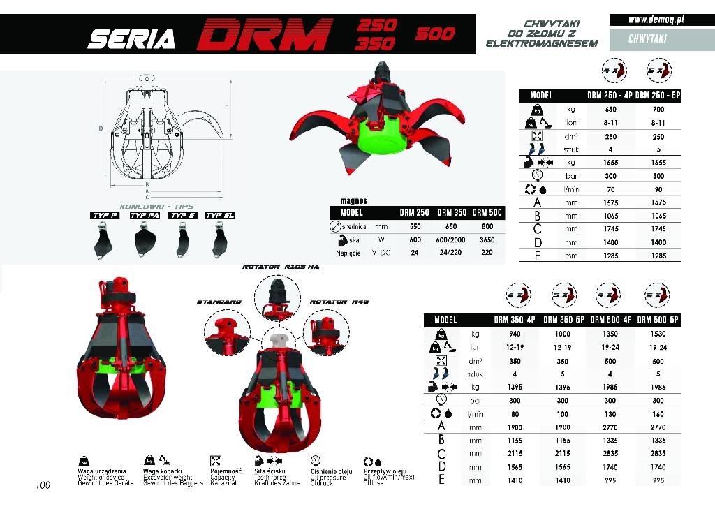  DEMOQ DRM250-5P Griebtuvai