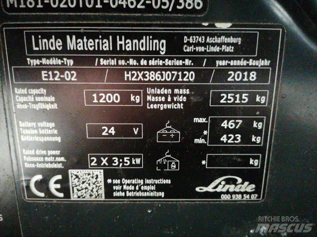Linde E12-02 Elektriniai šakiniai krautuvai