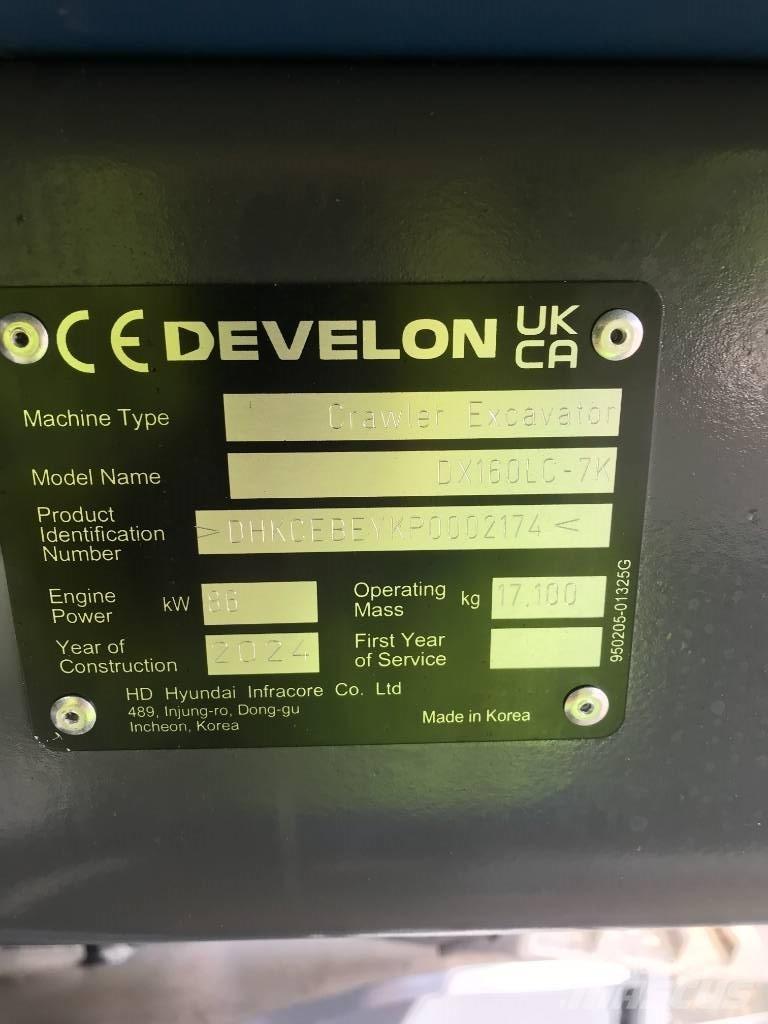 Develon DX160LC-7K Vikšriniai ekskavatoriai