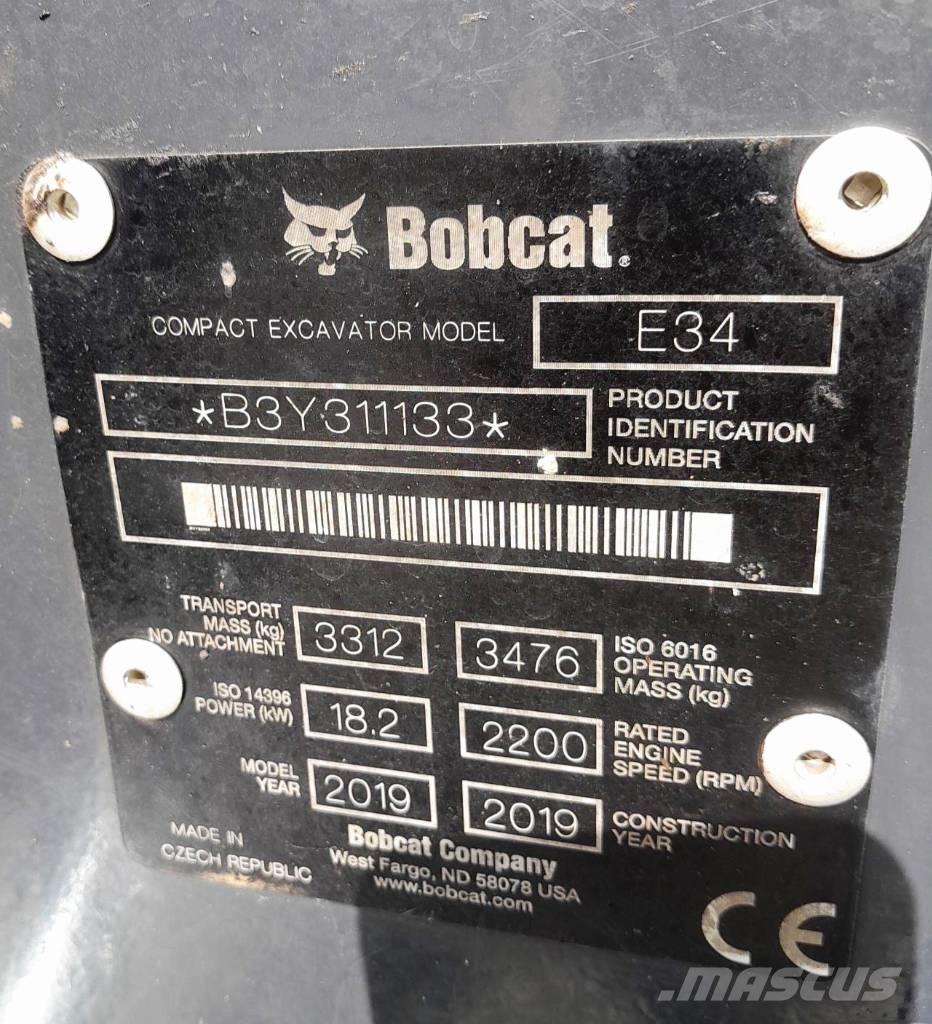 Bobcat E34 Mini ekskavatoriai < 7 t