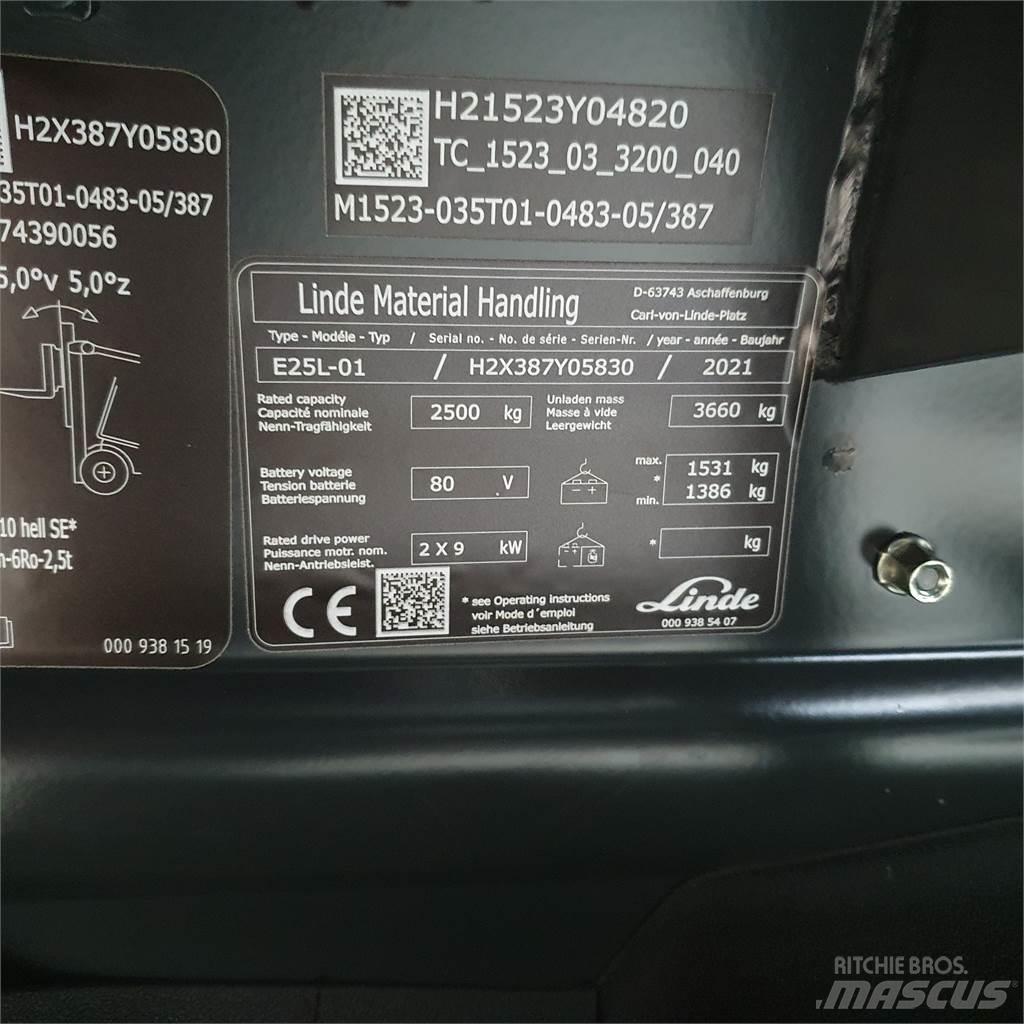 Linde E25L Elektriniai šakiniai krautuvai