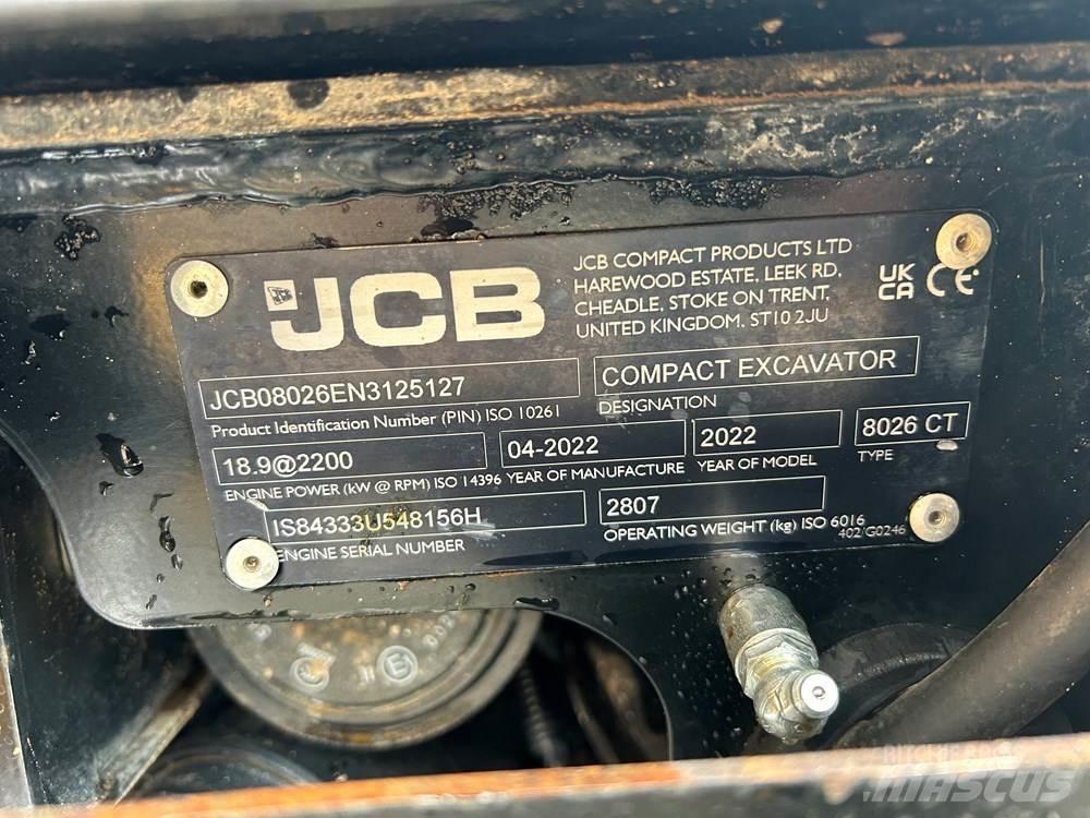 JCB 8026 CTS Mini ekskavatoriai < 7 t