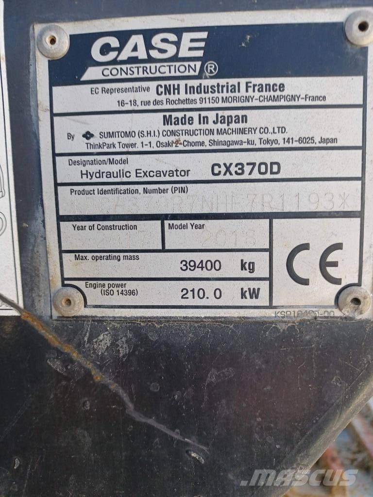 CASE CX 370 D Vikšriniai ekskavatoriai