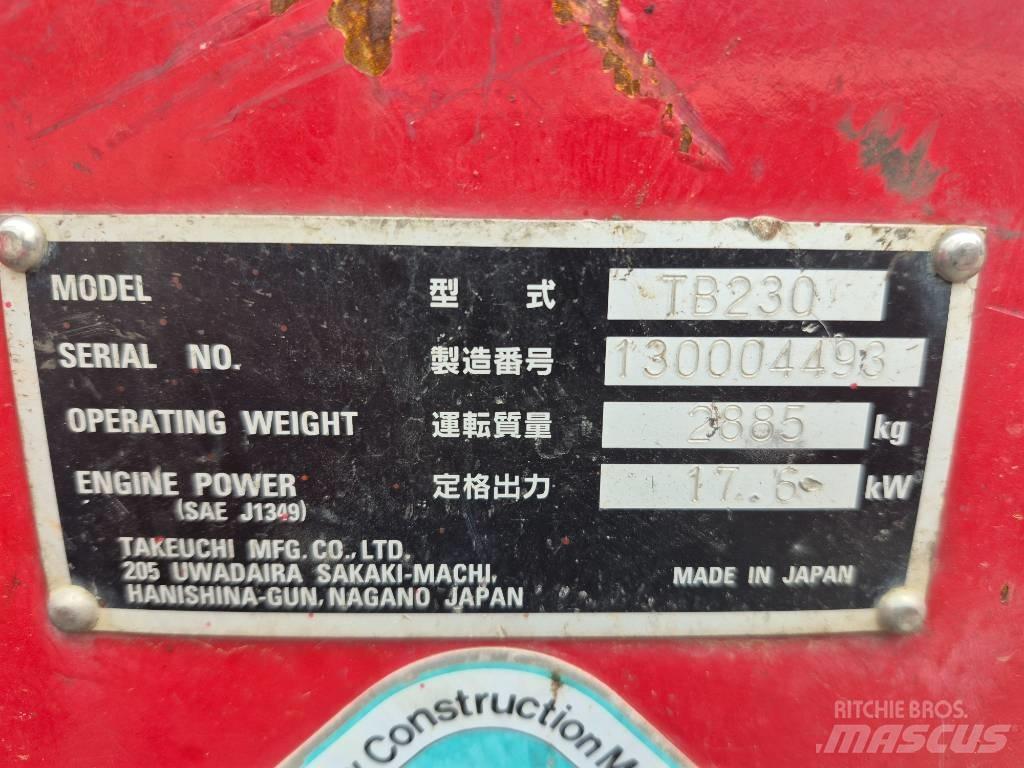 Takeuchi TB 230 Mini ekskavatoriai < 7 t