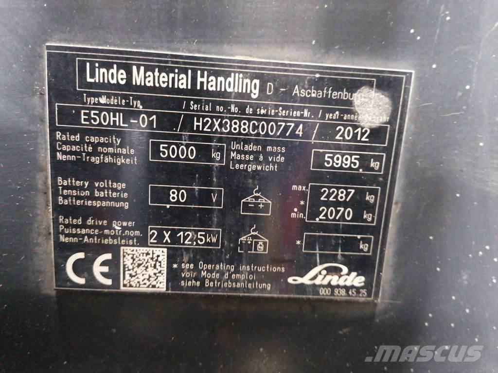 Linde E50HL-01 Elektriniai šakiniai krautuvai