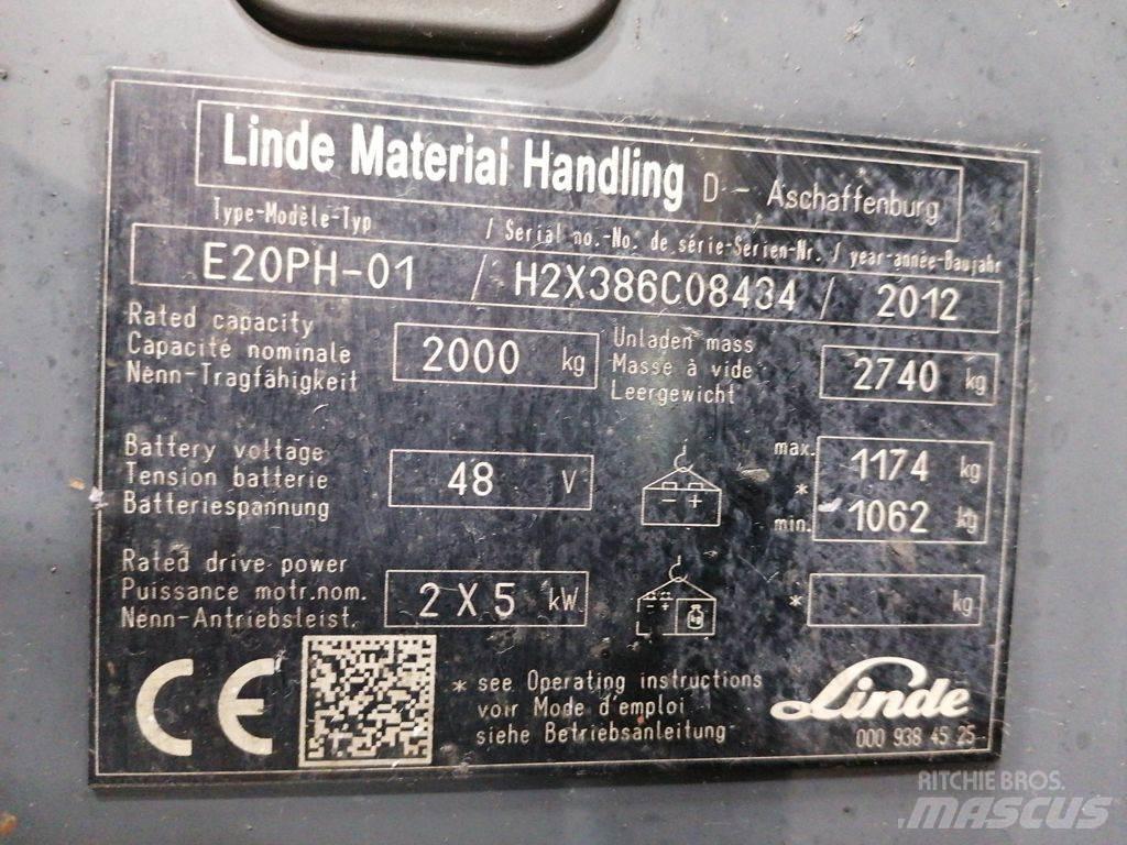 Linde E20PH-01 Elektriniai šakiniai krautuvai