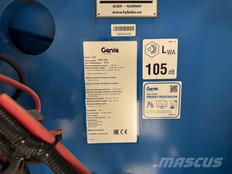 Genie S65 Kiti keltuvai ir platformos