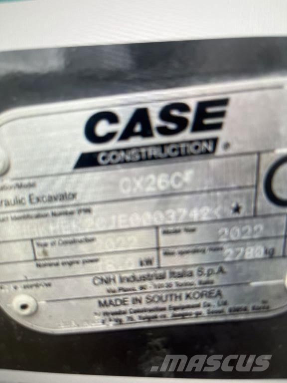 CASE CX26c Mini ekskavatoriai < 7 t