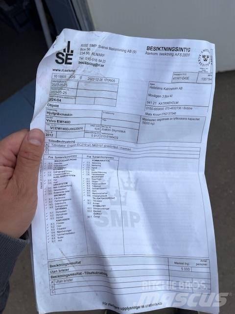 Volvo EW 140 D Ratiniai ekskavatoriai