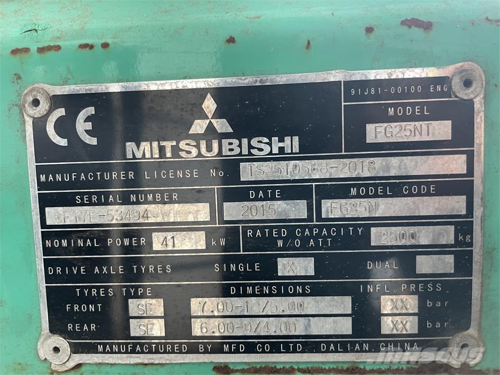 Mitsubishi FG25T LPG (dujiniai) krautuvai