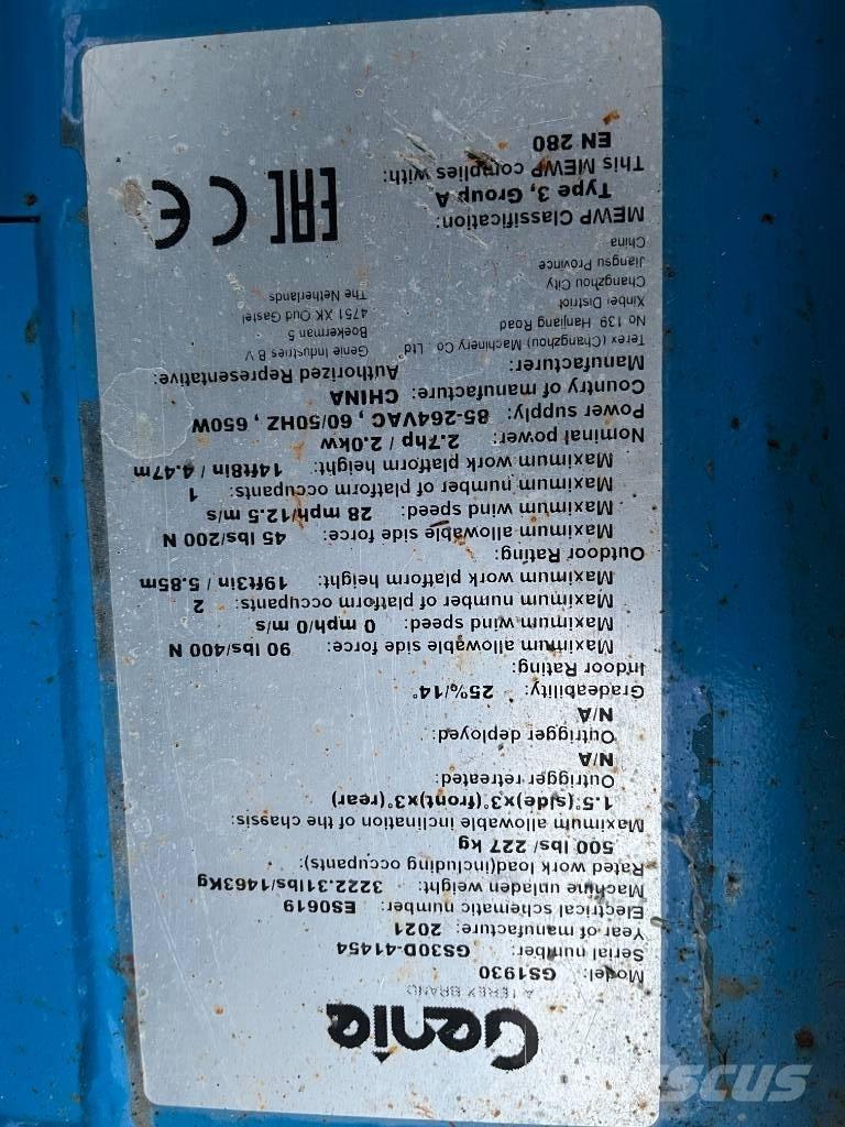 Genie GS 1930E-Drive Žirkliniai keltuvai