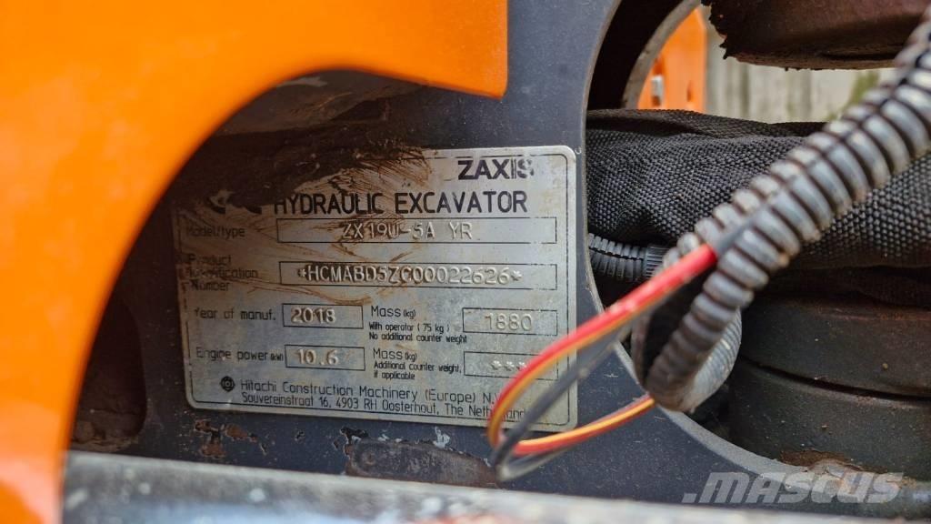 Hitachi ZX 19 U-5 Mini ekskavatoriai < 7 t