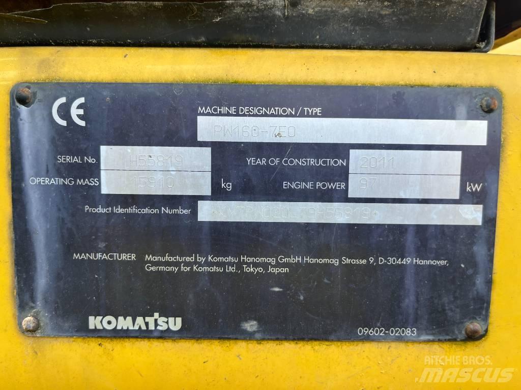 Komatsu PW 160-7 Ratiniai ekskavatoriai