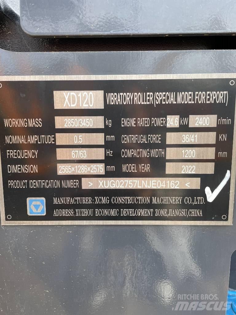 XCMG XD120 Porinių būgnų volai