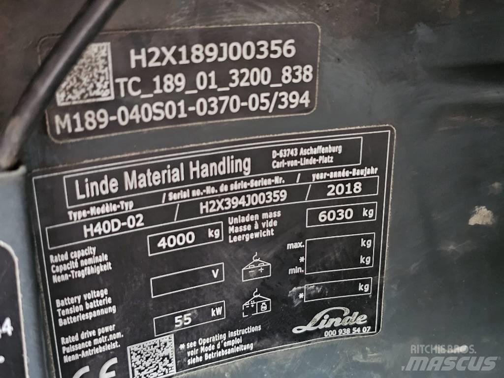 Linde H40D-02 Dyzeliniai krautuvai