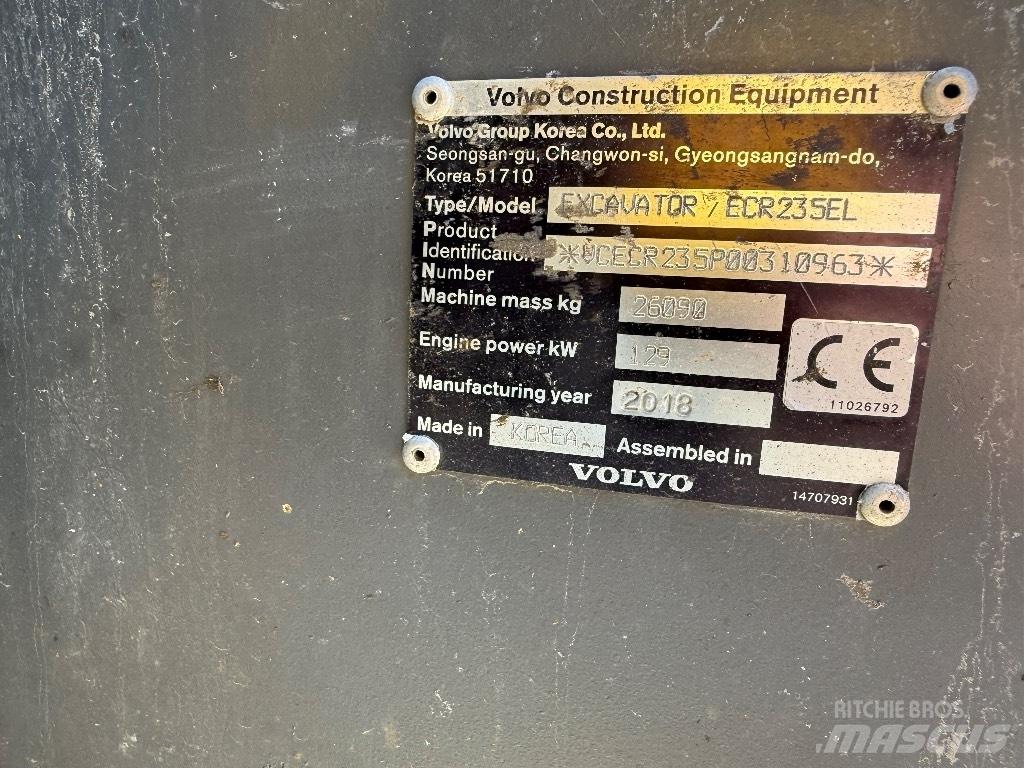 Volvo ECR 235 EL Vikšriniai ekskavatoriai