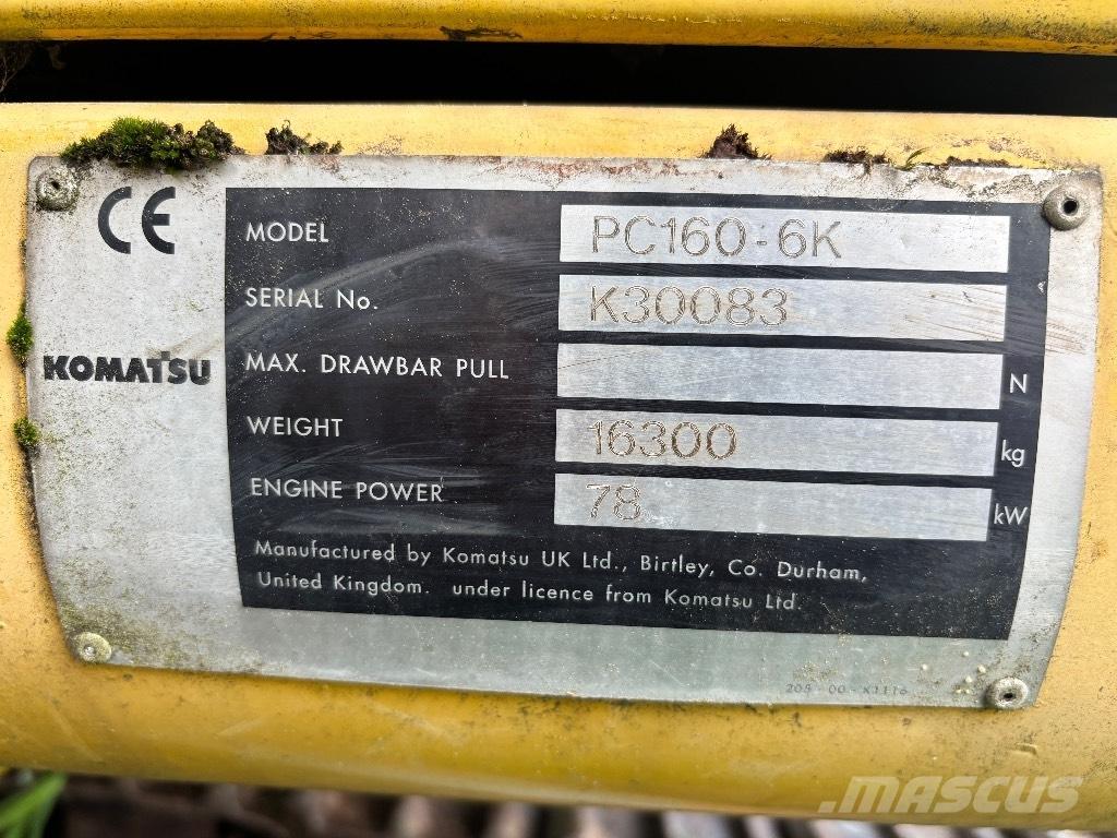 Komatsu PC 160-6K Vikšriniai ekskavatoriai