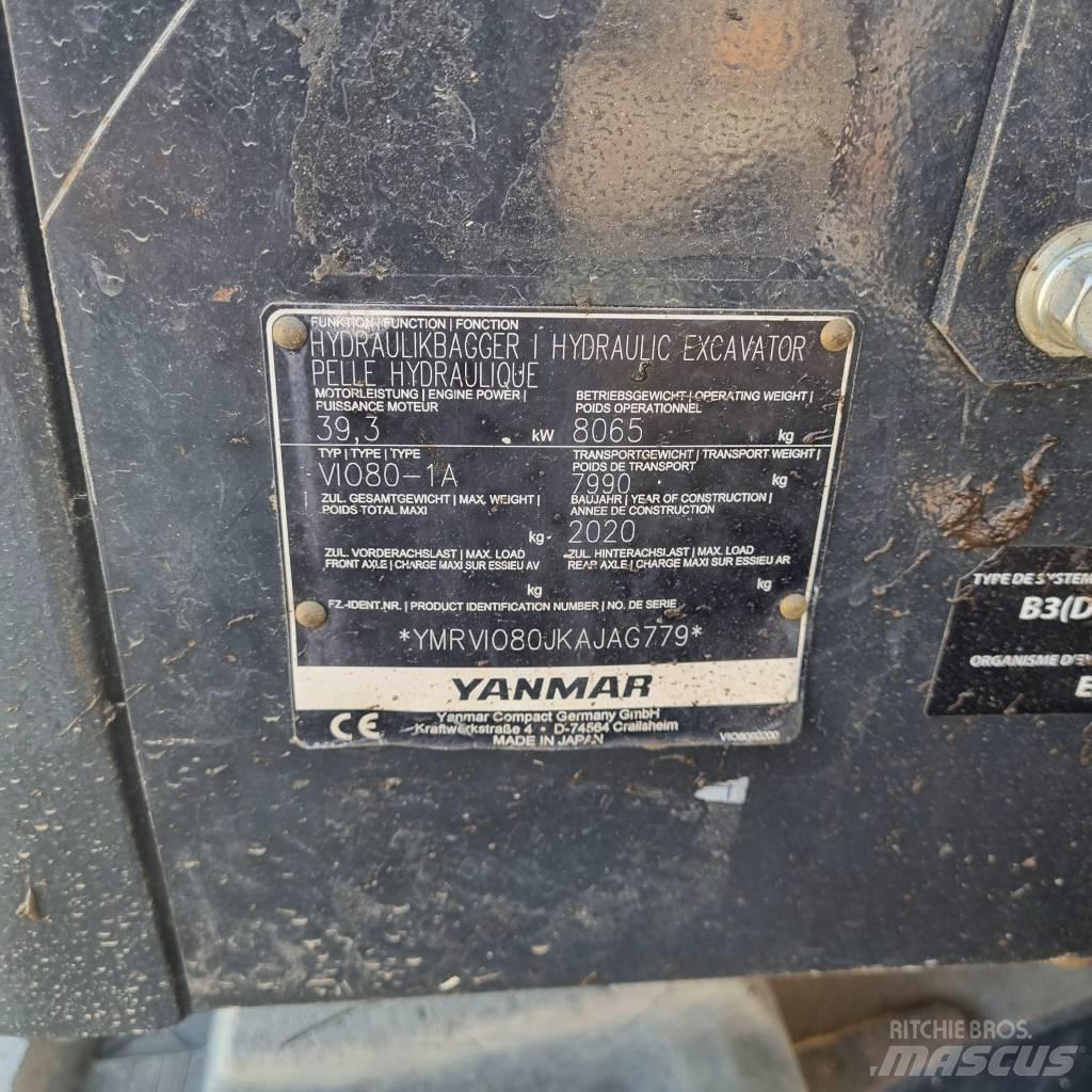 Yanmar Vio 80-1A Vidutinės galios ekskavatoriai 7-12 t