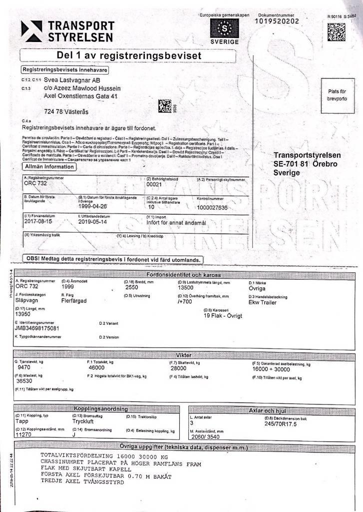 EKW 732 Žemo iškrovimo puspriekabės