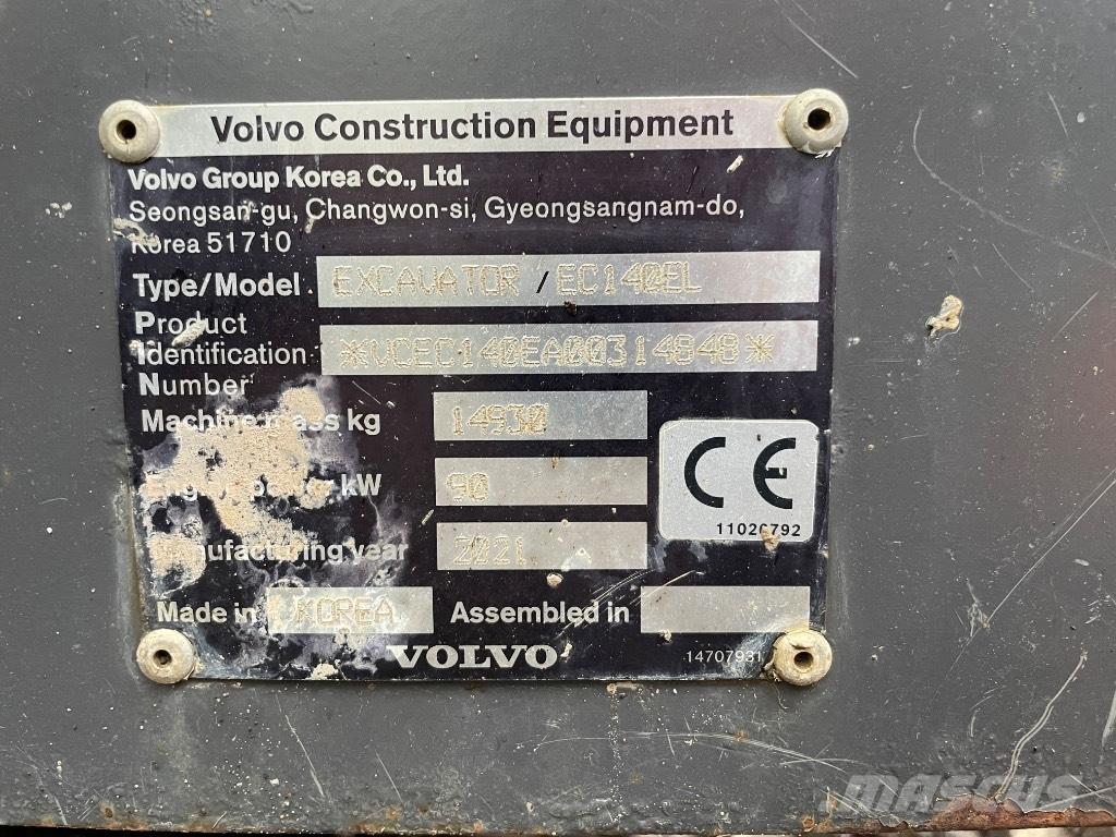 Volvo EC 140 EL Vikšriniai ekskavatoriai