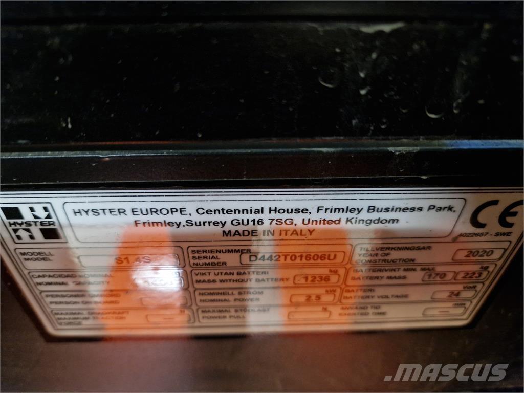 Hyster S1.4S IL Savaeigiai rietuvai