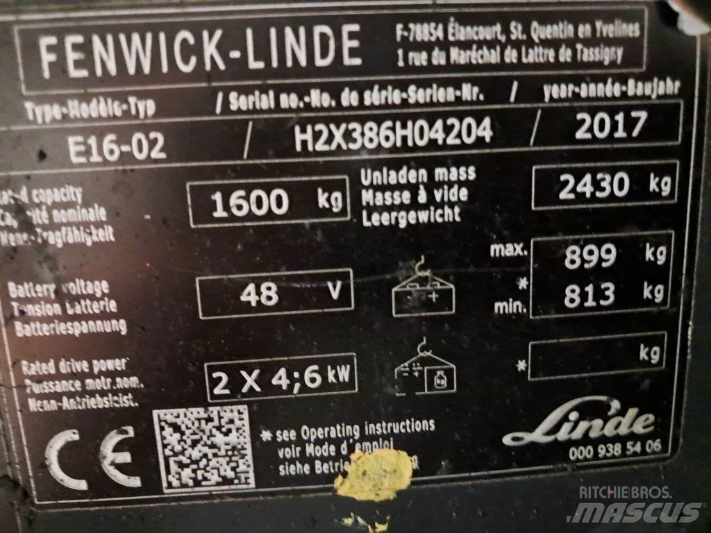 Linde E16-02 Elektriniai šakiniai krautuvai