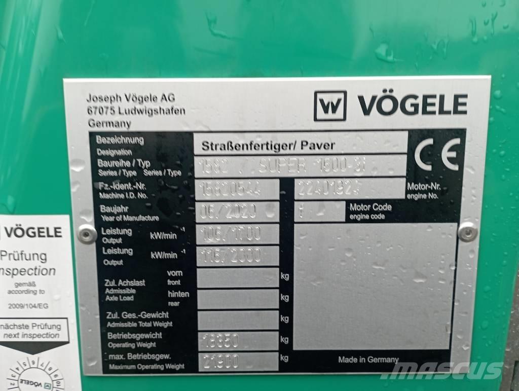 Vögele Super 1600-3i Asfalto klotuvai