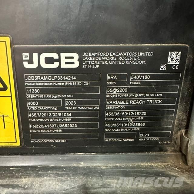 JCB 540-180 Teleskopiniai krautuvai