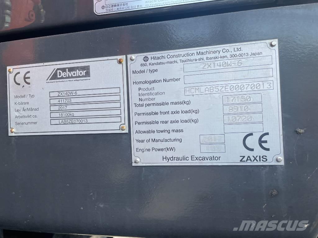 Hitachi 140W Ratiniai ekskavatoriai