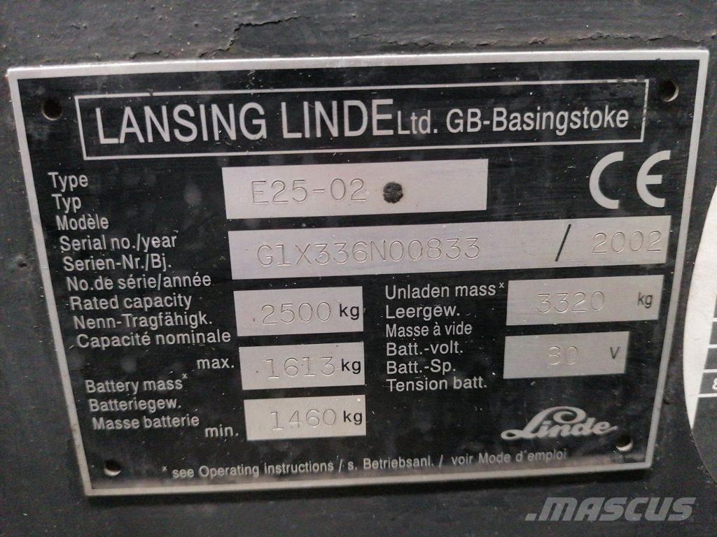 Linde E25-02 Elektriniai šakiniai krautuvai