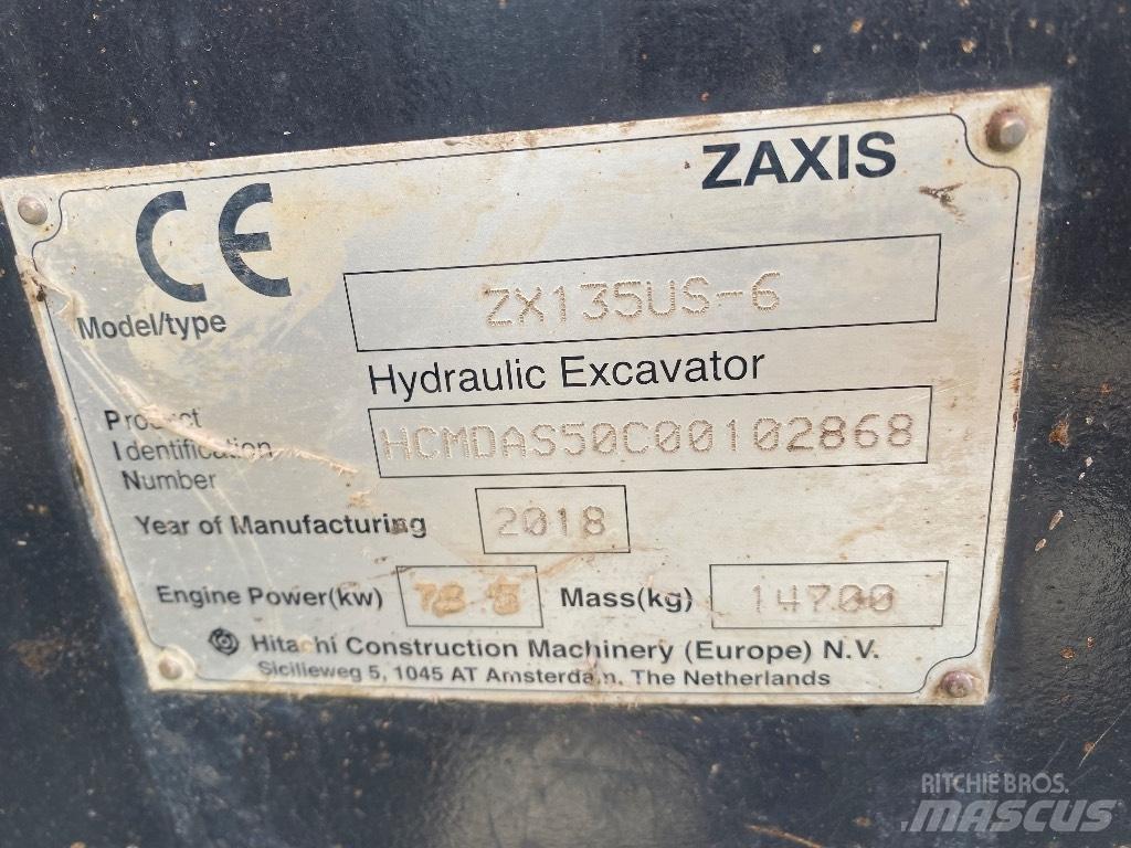 Hitachi ZX 135 US-6 Vikšriniai ekskavatoriai