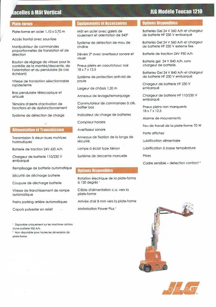 JLG Toucan 1210 Vertikalūs stiebiniai keltuvai