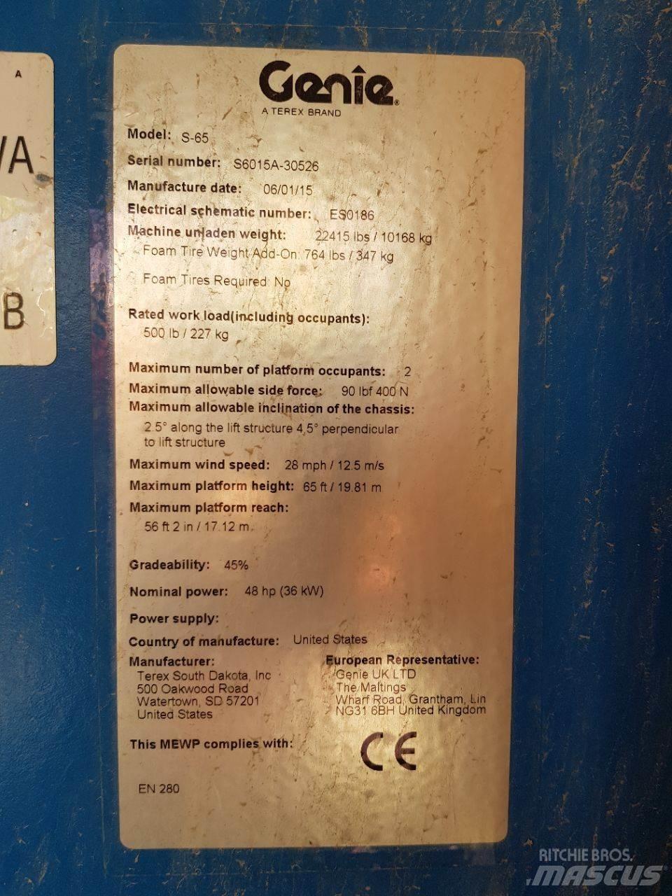 Genie S65 Teleskopiniai keltuvai