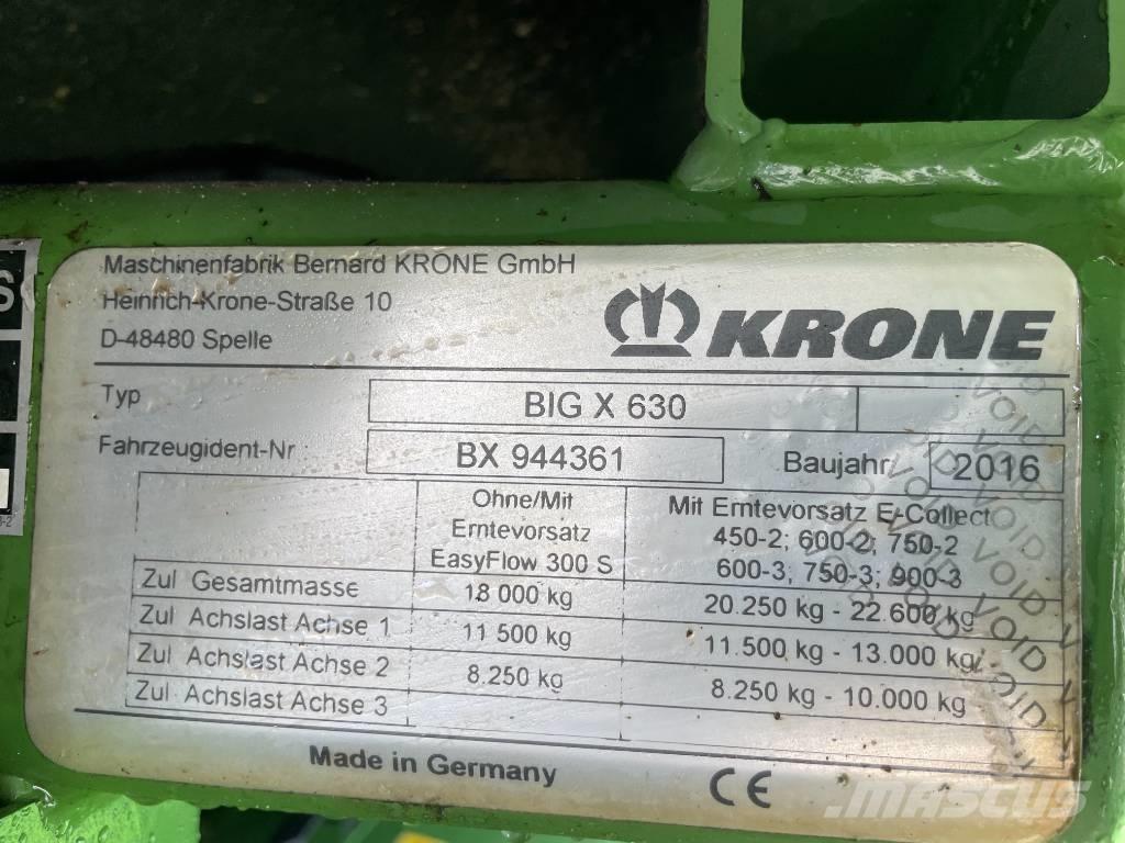 Krone Big X 630 Pašarų ruošimo technika