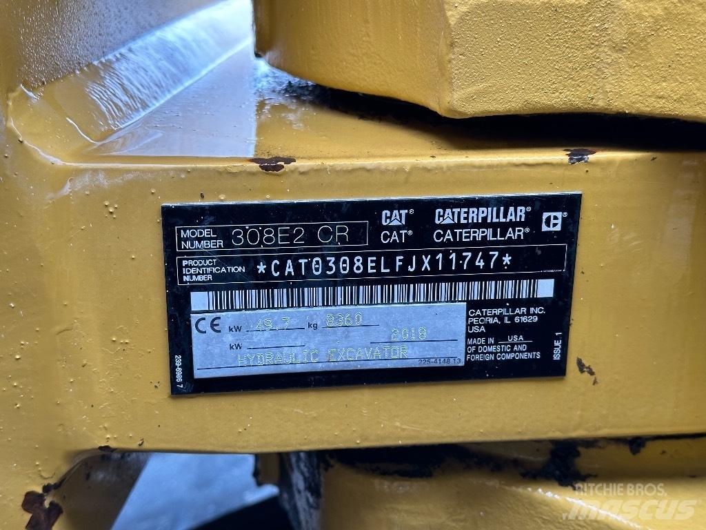 CAT 308E2 CR Vidutinės galios ekskavatoriai 7-12 t